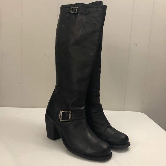 VTG Made in Mexico π²π½ l FRYE l Sz 9.5 Karla Engineer Tall w/ Heel Leather Boot - Picture 10 of 15